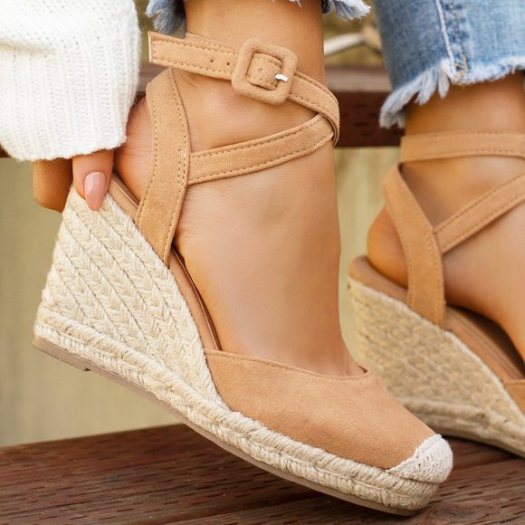 ankle strap espadrille wedge sandals